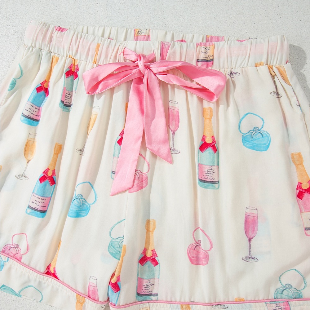 NEW NEVER WORN Chic Champagne Print Pajama Set - Picture 4 of 4